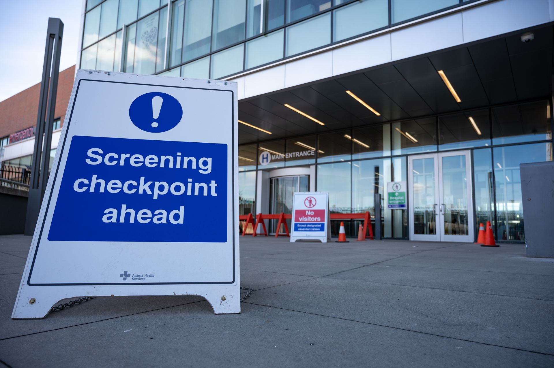 Screening checkpoint ahead poster