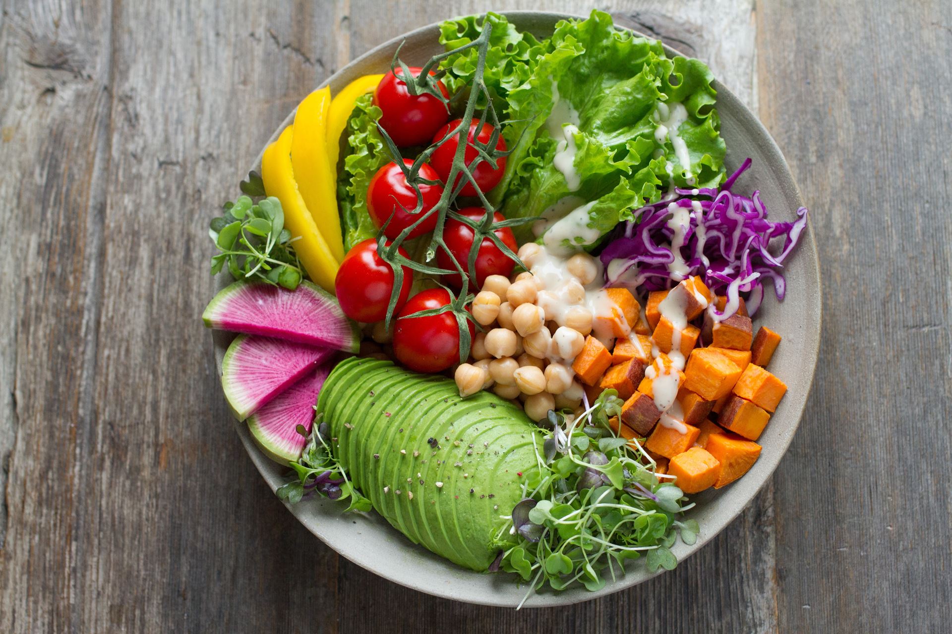 Plate of healthy food