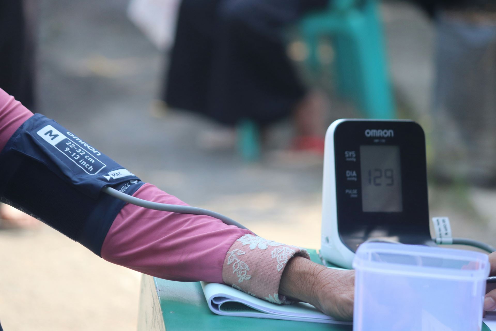 blood pressure machine and arm