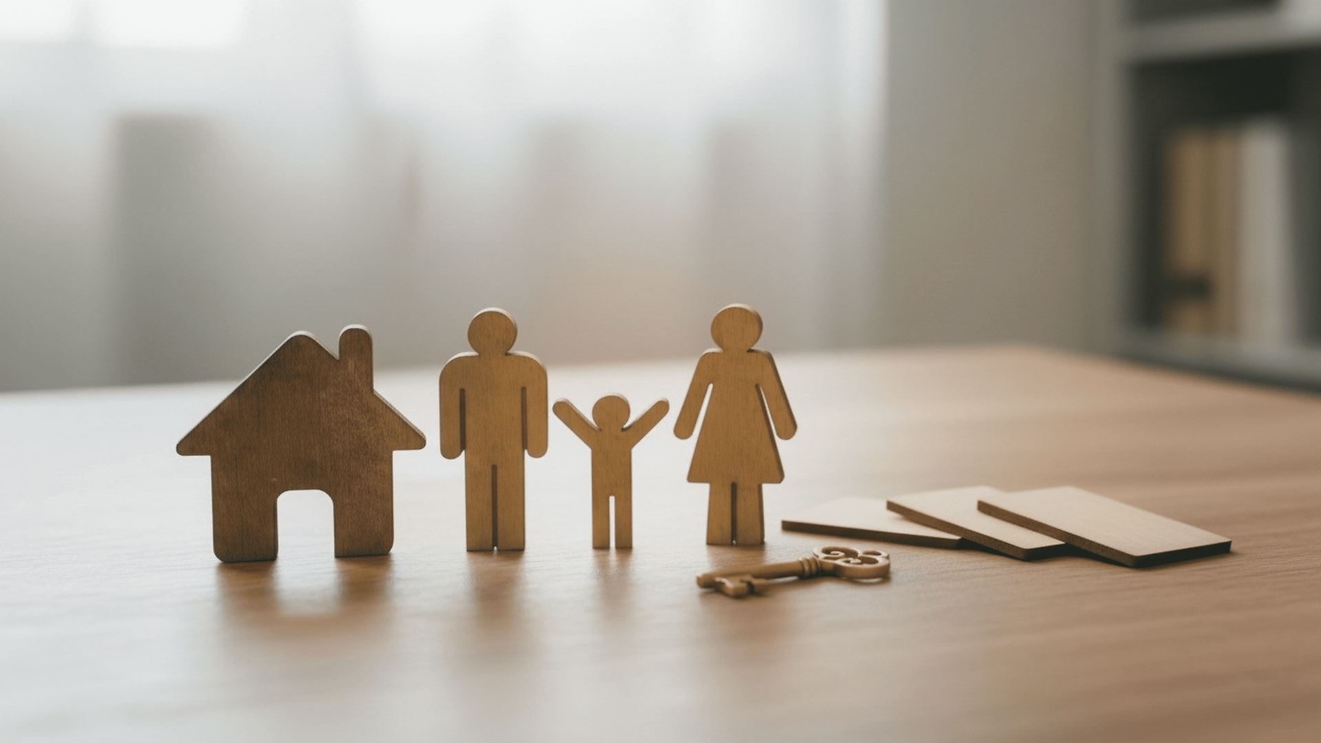 cardboard house and family