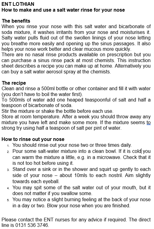 How to make a nasal rinse